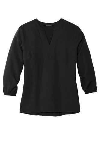 MERCER+METTLE Women's Stretch Crepe 3/4-Sleeve Blouse  image thumbnail