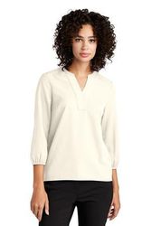 Image of MERCER+METTLE Women's Stretch Crepe 3/4-Sleeve Blouse 