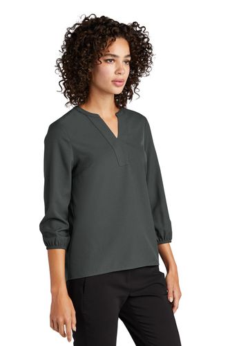 MERCER+METTLE Women's Stretch Crepe 3/4-Sleeve Blouse  image thumbnail