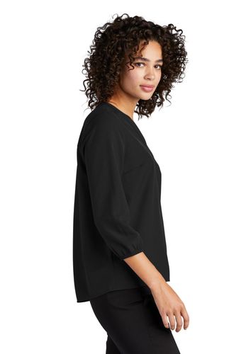 MERCER+METTLE Women's Stretch Crepe 3/4-Sleeve Blouse  image thumbnail