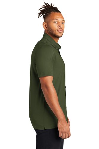 Mercer+Mettle Stretch Pique Full-Button Polo image thumbnail