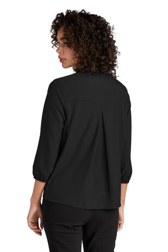 MERCER+METTLE Women's Stretch Crepe 3/4-Sleeve Blouse  image thumbnail