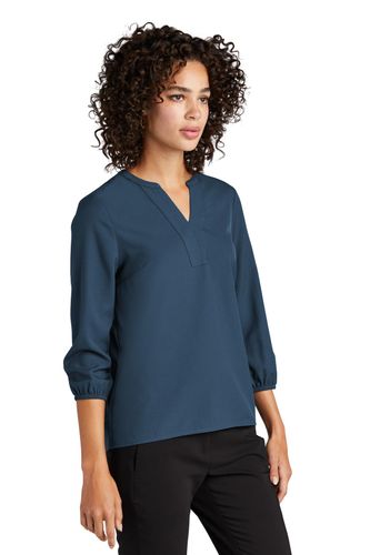 MERCER+METTLE Women's Stretch Crepe 3/4-Sleeve Blouse  image thumbnail