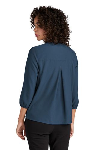 MERCER+METTLE Women's Stretch Crepe 3/4-Sleeve Blouse  image thumbnail