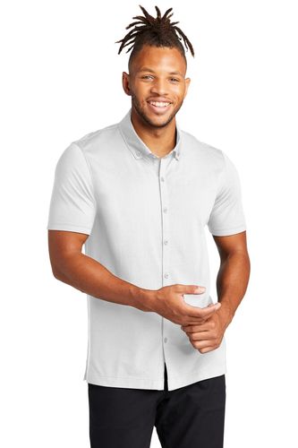 Mercer+Mettle Stretch Pique Full-Button Polo image thumbnail