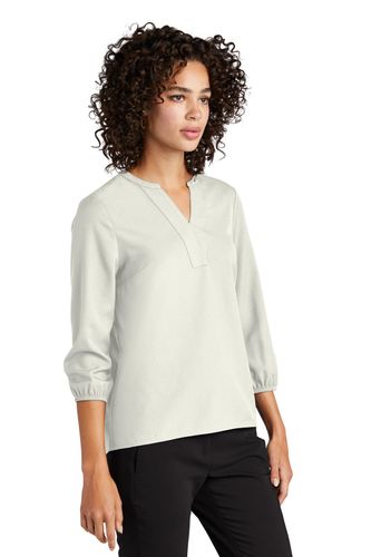 MERCER+METTLE Women's Stretch Crepe 3/4-Sleeve Blouse  image thumbnail