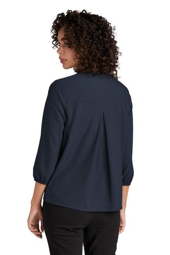 MERCER+METTLE Women's Stretch Crepe 3/4-Sleeve Blouse  image thumbnail