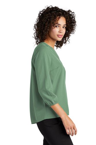 MERCER+METTLE Women's Stretch Crepe 3/4-Sleeve Blouse  image thumbnail