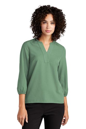 MERCER+METTLE Women's Stretch Crepe 3/4-Sleeve Blouse  image thumbnail