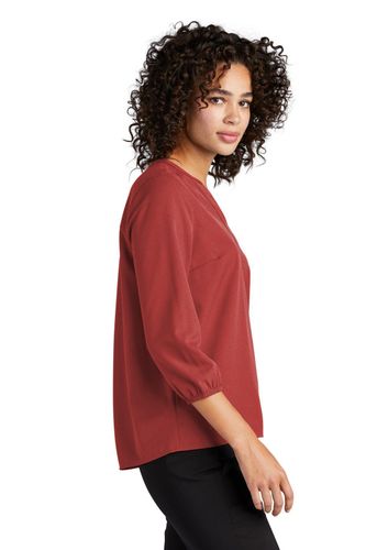 MERCER+METTLE Women's Stretch Crepe 3/4-Sleeve Blouse  image thumbnail