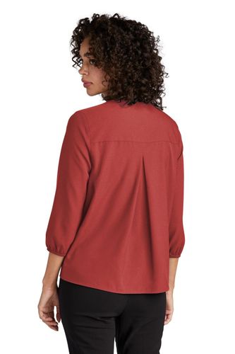 MERCER+METTLE Women's Stretch Crepe 3/4-Sleeve Blouse  image thumbnail