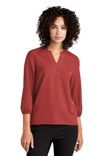 MERCER+METTLE Women's Stretch Crepe 3/4-Sleeve Blouse  image thumbnail