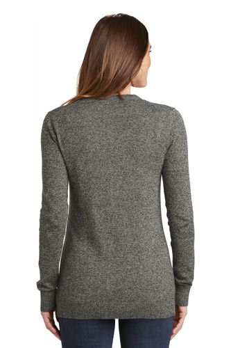 Port Authority Ladies Marled Cardigan Sweater image thumbnail