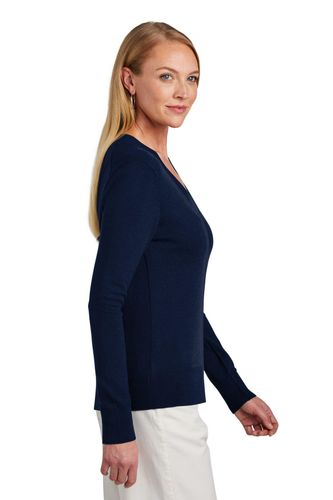 Brooks Brothers Women's Cotton Stretch V-Neck Sweater image thumbnail