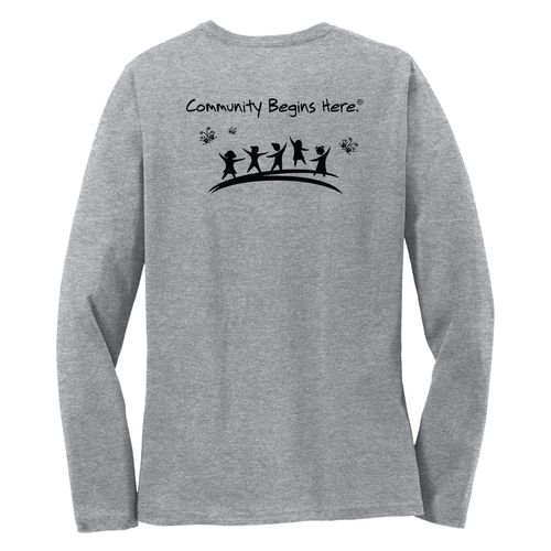 Community Begins Here Women's Long Sleeve T-Shirt - Black Imprint (KA-LPC54LS-COMM-B) image thumbnail