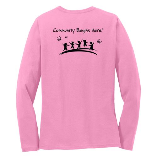 Community Begins Here Women's Long Sleeve T-Shirt - Black Imprint (KA-LPC54LS-COMM-B) image thumbnail