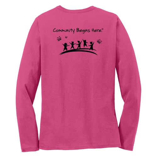 Community Begins Here Women's Long Sleeve T-Shirt - Black Imprint (KA-LPC54LS-COMM-B) image thumbnail