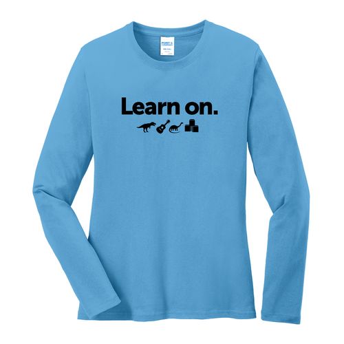 Learn On. Women's Long Sleeve T-Shirt - Black Imprint (KA-LPC54LS-LEARN-B) image thumbnail