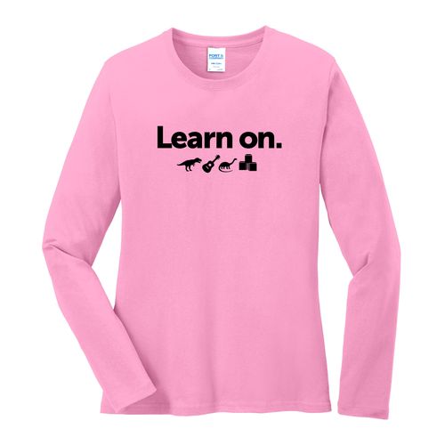 Learn On. Women's Long Sleeve T-Shirt - Black Imprint (KA-LPC54LS-LEARN-B) image thumbnail