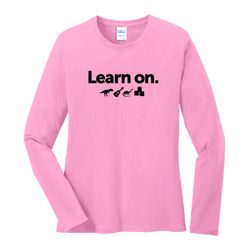 Image of Learn On. Women's Long Sleeve T-Shirt - Black Imprint (KA-LPC54LS-LEARN-B)