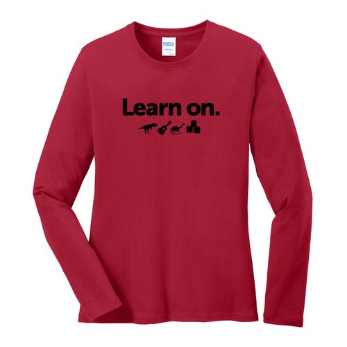 Learn On. Women's Long Sleeve T-Shirt - Black Imprint (KA-LPC54LS-LEARN-B) image thumbnail
