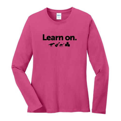 Learn On. Women's Long Sleeve T-Shirt - Black Imprint (KA-LPC54LS-LEARN-B) image thumbnail