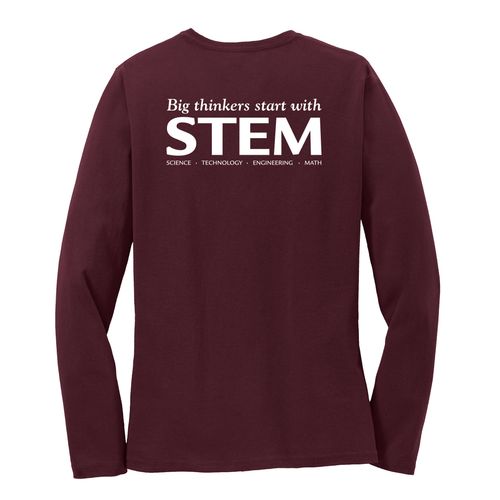 STEM Women's Long Sleeve T-Shirt - White Imprint (KA-LPC54LS-STEM-W) image thumbnail