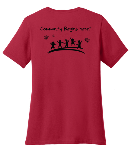 Community Begins Here Women's T-Shirt - Black Imprint (KA-LPC54-COMM-B) image thumbnail