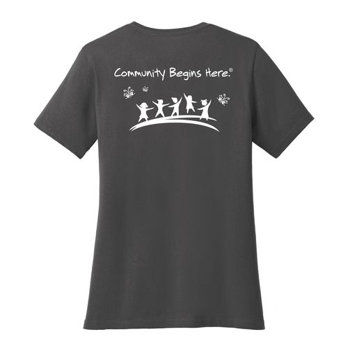 Community Begins Here Women's T-Shirt - White Imprint (KA-LPC54-COMM-W) image thumbnail