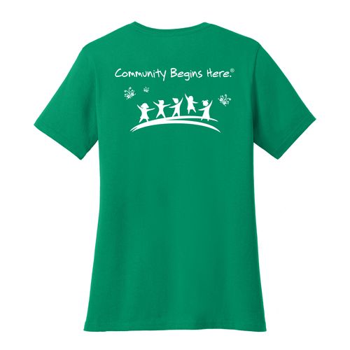 Community Begins Here Women's T-Shirt - White Imprint (KA-LPC54-COMM-W) image thumbnail