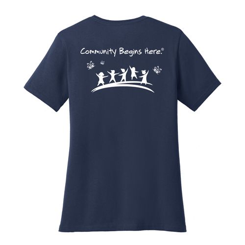 Community Begins Here Women's T-Shirt - White Imprint (KA-LPC54-COMM-W) image thumbnail