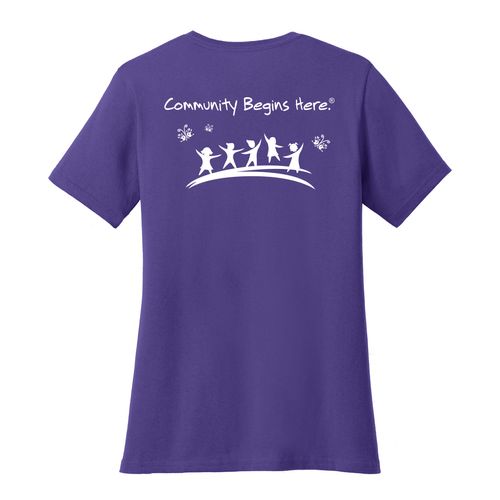 Community Begins Here Women's T-Shirt - White Imprint (KA-LPC54-COMM-W) image thumbnail
