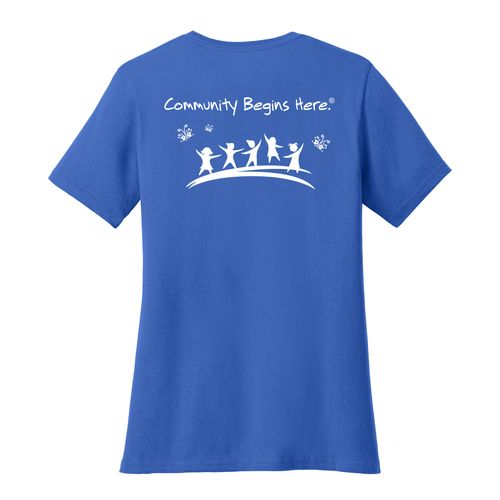 Community Begins Here Women's T-Shirt - White Imprint (KA-LPC54-COMM-W) image thumbnail