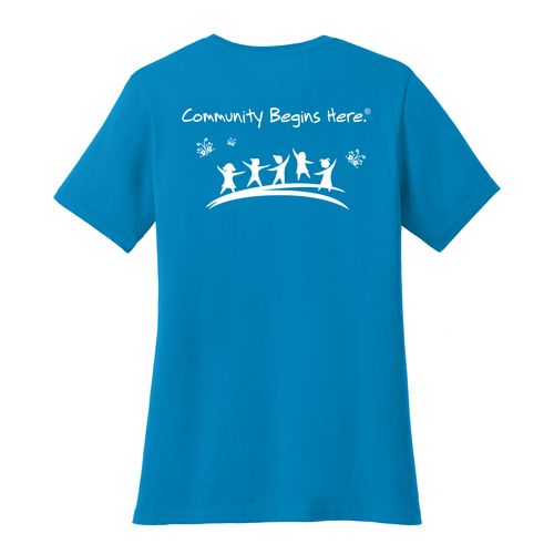 Community Begins Here Women's T-Shirt - White Imprint (KA-LPC54-COMM-W) image thumbnail