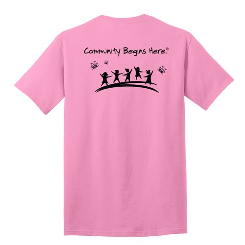 Community Begins Here Adult T-Shirt - Black Imprint (KA-PC54-COMM-B) image thumbnail