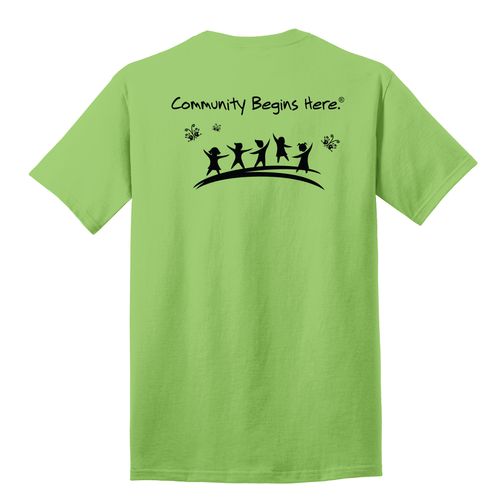 Community Begins Here Adult T-Shirt - Black Imprint (KA-PC54-COMM-B) image thumbnail