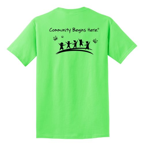 Community Begins Here Adult T-Shirt - Black Imprint (KA-PC54-COMM-B) image thumbnail