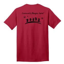 Image of Community Begins Here Adult T-Shirt - Black Imprint (KA-PC54-COMM-B)
