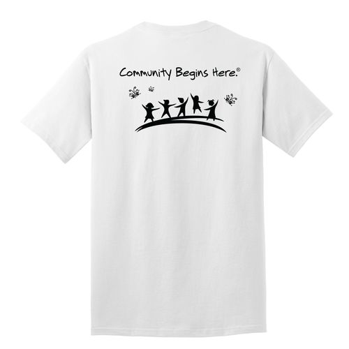 Community Begins Here Adult T-Shirt - Black Imprint (KA-PC54-COMM-B) image thumbnail