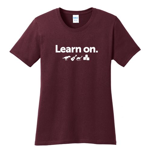 Learn On. Women's T-Shirt - White Imprint (KA-LPC54-LEARN-W) image thumbnail