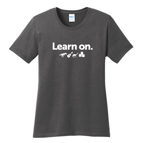 Learn On. Women's T-Shirt - White Imprint (KA-LPC54-LEARN-W) image thumbnail