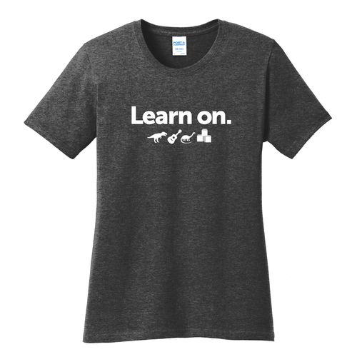 Learn On. Women's T-Shirt - White Imprint (KA-LPC54-LEARN-W) image thumbnail