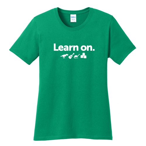 Learn On. Women's T-Shirt - White Imprint (KA-LPC54-LEARN-W) image thumbnail