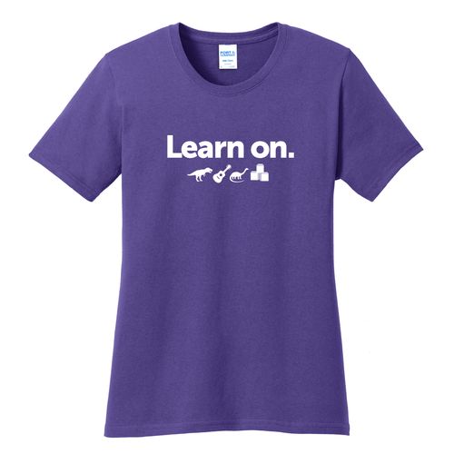 Learn On. Women's T-Shirt - White Imprint (KA-LPC54-LEARN-W) image thumbnail