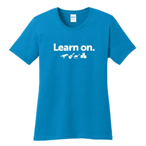 Learn On. Women's T-Shirt - White Imprint (KA-LPC54-LEARN-W) image thumbnail