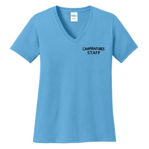 CampVentures Women's V-Neck Staff T-Shirt - Black Imprint (KA-LPC54V-CVSTF-B) image thumbnail
