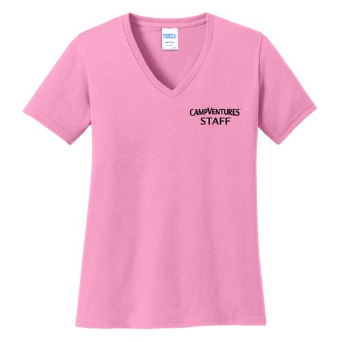 CampVentures Women's V-Neck Staff T-Shirt - Black Imprint (KA-LPC54V-CVSTF-B) image thumbnail