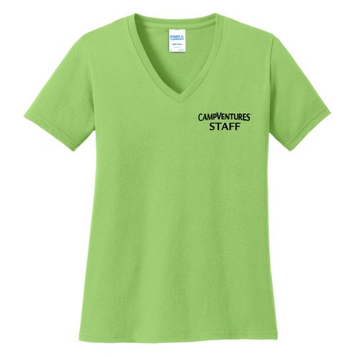 CampVentures Women's V-Neck Staff T-Shirt - Black Imprint (KA-LPC54V-CVSTF-B) image thumbnail