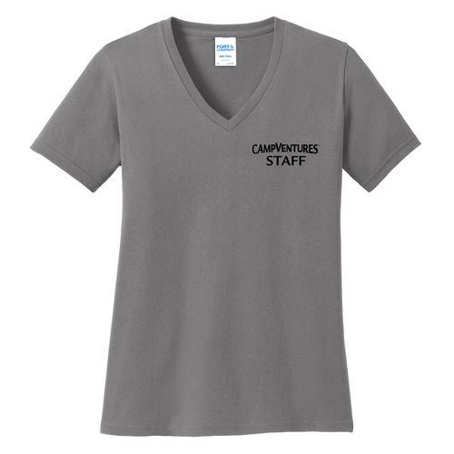 CampVentures Women's V-Neck Staff T-Shirt - Black Imprint (KA-LPC54V-CVSTF-B) image thumbnail