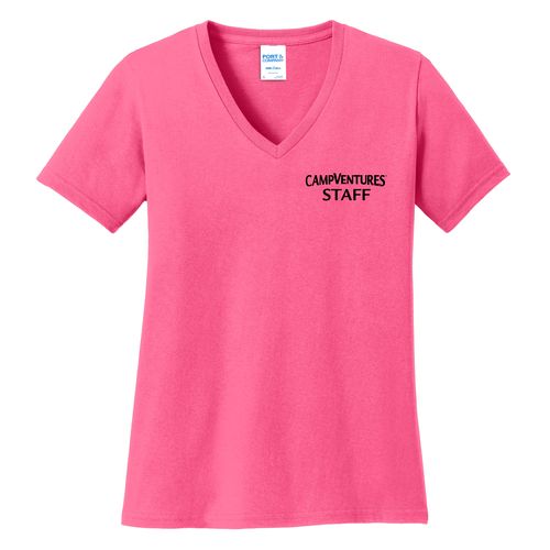 CampVentures Women's V-Neck Staff T-Shirt - Black Imprint (KA-LPC54V-CVSTF-B) image thumbnail